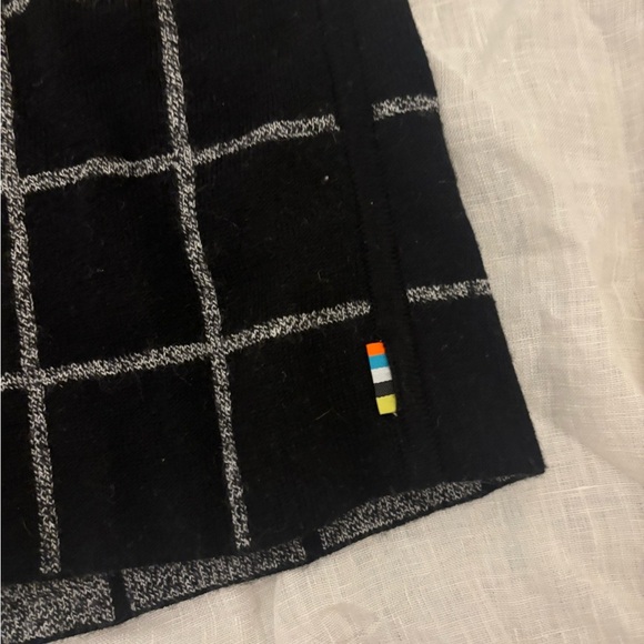 Smartwool Skirt Womens Medium Wool Blend Black Gray Pull On Mini Knit Reversible - Picture 2 of 4